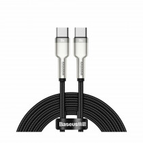 Baseus kabel USB C-C 2m 100W 20V 5A Cafule Metal pleten črn CATJK-D01