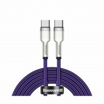 Kabel USB C-C 2m 100W 20V5A Cafule Metal vijoličen pleten Baseus