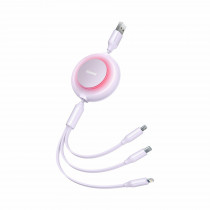 Baseus polnilni kabel USB 3v1 Lightning/ TipC/Mikro 3.5A vijoličen 1,1m CAMJ01000