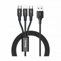 Baseus kabel USB 3v1 Lightning/TipC/ Mikro 1.2m črn CAJS000001