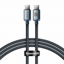 Baseus kabel USB C-C 1.2m 100W PD Crystal shine črn CAJY000601