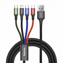 Baseus kabel USB 4v1 Lightning/2xTipC/ Mikro 1.2m tri barve CA1T4-B01
