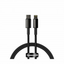 Kabel Apple USB C/Lightning 1m PD 20W Tungsten črn pleten Baseus