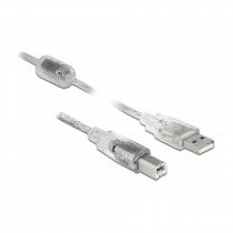 Delock kabel USB A-B 1m dvojno oklopljen transparent 83892