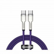 Kabel USB C-C 1m 100W 20V5A Cafule Metal vijoličen pleten Baseus
