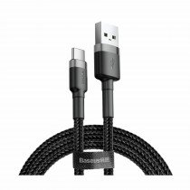 Baseus kabel USB A-C 1m 3A Cafule siv/črn CATKLF-BG1