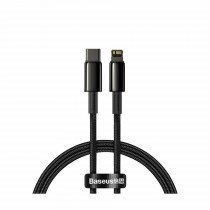 Kabel Apple USB C/Lightning 1m PD 20W Tungsten črn pleten Baseus