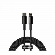 Kabel Apple USB C/Lightning 2m PD 20W Tungsten črn pleten Baseus