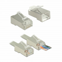 RJ45 konektor CAT.6 STP Crimp&Cut Delock (pak/20)