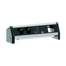 Bachmann DESK 1 namizni razdelilec 2x220V, 2xUSB, 1xprazen 902.0182