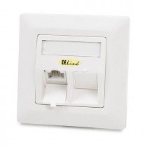 KELine podometna vtičnica 2x RJ45 kotna 80x80 601140-UP