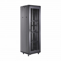 DATECH kabinet 42U 2055 600x600 črn perf. vrata sp./zd.+polica DT3.6642.9001