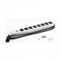 Bachmann razdelilec rack 8xEuro C13 ALU z varovalko siv 333.540