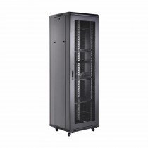 DATECH kabinet 42U 2055 600x600 črn perf. vrata sp./zd.+polica DT3.6642.9001