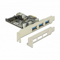 Delock kartica PCIe USB 3.0 3xA + 1xA int. + Low Profile 89301