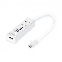 Digitus hub USB 3xA + TipC + čitalec kartic DA-70243