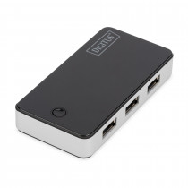 Hub USB 3.0 4xA +AC adapter Digitus črn