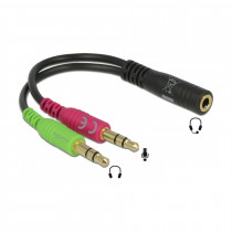 Adapter-AVDIO Jack 3,5Ž 4-pin - 2x3,5M stereo CTIA Delock