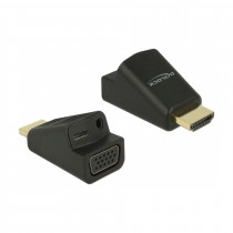 Adapter HDMI M - VGA Ž + Avdio 3,5mm Ž aktivni Delock