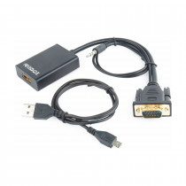 Adapter VGA M - HDMI Ž + avdio Gembird