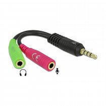 Adapter-AVDIO Jack 3,5M 4-pin - 2x3,5Ž stereo OMTP Delock