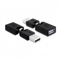 Adapter USB-A M - USB-A Ž pregibni 180°/360° Delock