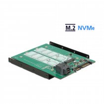 Pretvornik 9cm SATA 22pin / SFF-8643 NVMe 1x M.2 Key M + B Delock