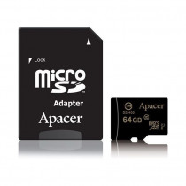 Pomnilniška kartica microSD XC  64GB APACER UHS-I Class 10 + SD adapter