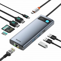 Baseus priklopna postaja USB 3.2 TipC 9v1 4K siva WKWG060013