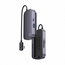 Baseus priklopna postaja USB 3.2 TipC 6v1 4K Padjoy siva WKWJ000113