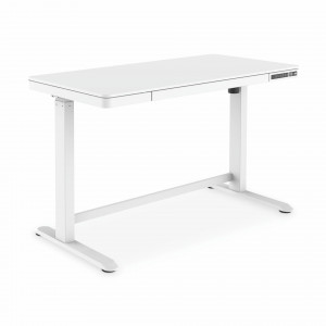 Digitus delovna postaja-el.dvig do 121cm s predalom in USB polnilcem bela