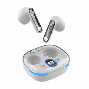 WHITE SHARK slušalke HYPERBEAT bele bluetooth z mikrofonom GEB-TWS37