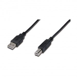 Digitus kabel USB A-B 1,8m črn dvojno oklopljen