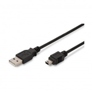 Digitus kabel USB A-B mini 3m črn dvojno oklopljen