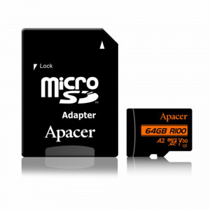 APACER microSD XC   64GB spominska kart. UHS-I U3 R100 V30 A2 AP64GMCSX10U8-R