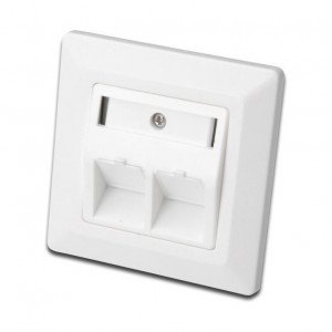 Digitus podometna vtičnica 2x RJ45 kotna 80x80 DN-93801-1