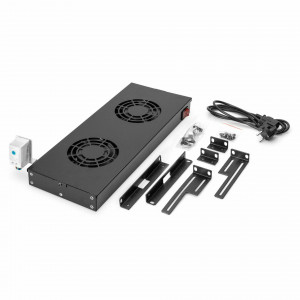 Digitus hladilna enota 2x ventilator s termo. strop/rack črna DN-19 FAN-2-HO-SW