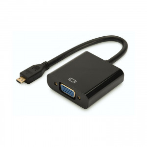 Adapter HDMI-D Mikro M - VGA Ž 10cm Digitus