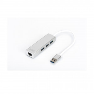 Digitus pretvornik USB 3.0-Mrežni UTP Giga+Hub USB DA-70250-1