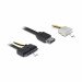 Kabel eSATA - SATA 22pin + 4pin Molex 1m Delock